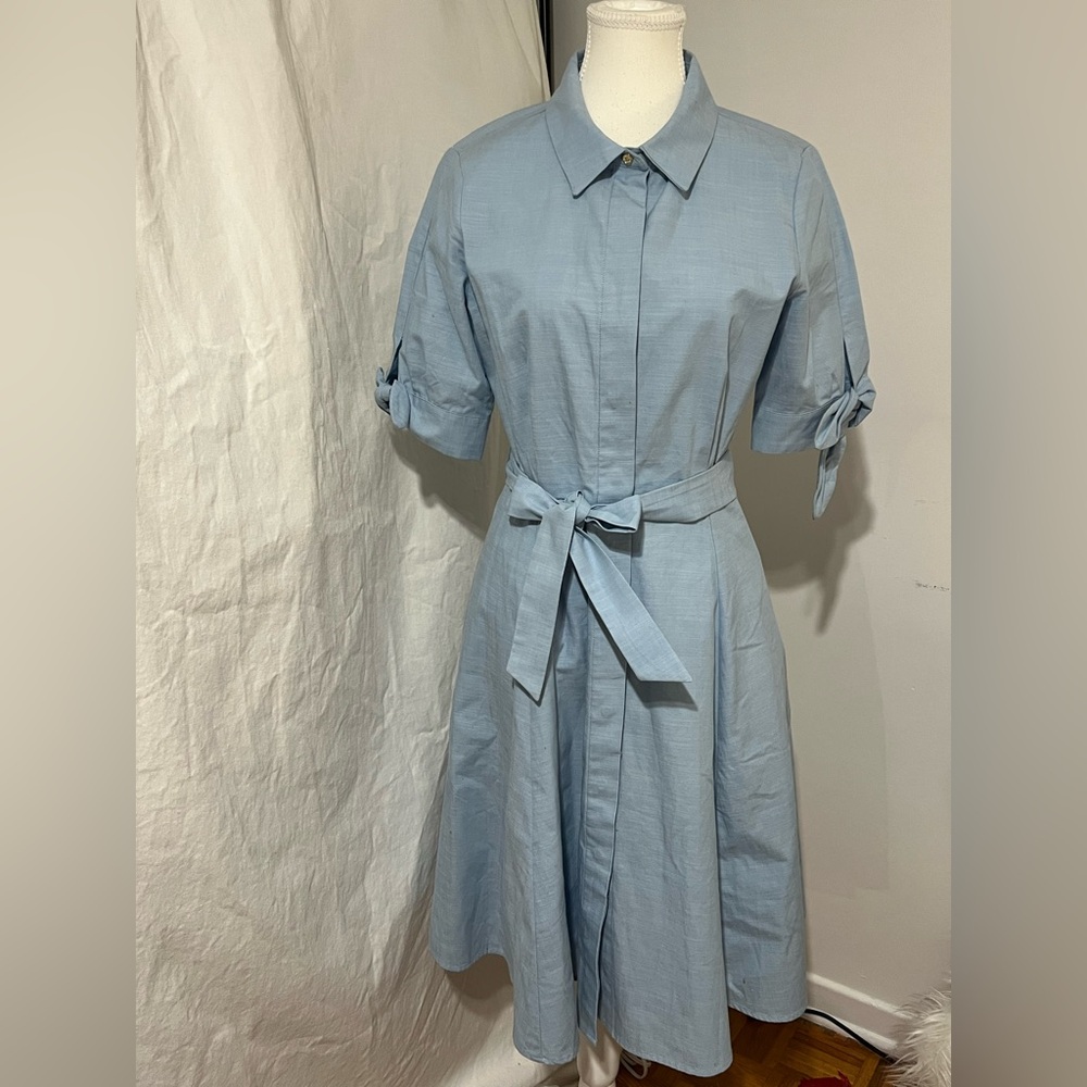 Calvin Klein Elegant Blue Dress with belt